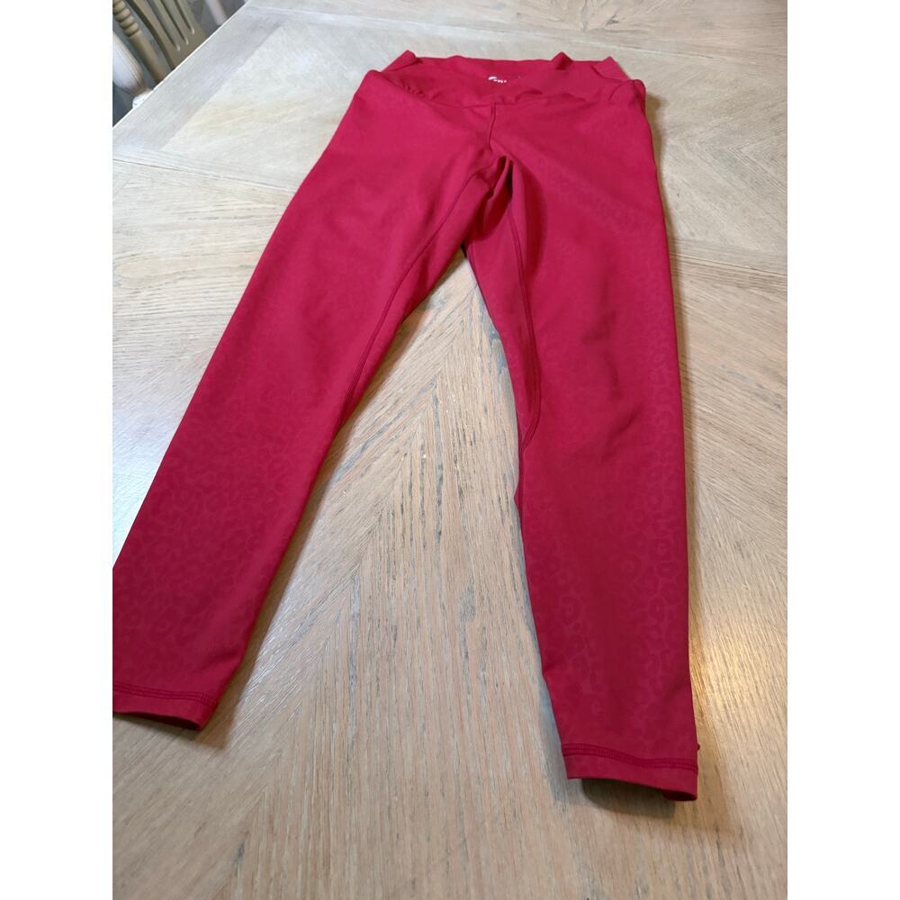 Zyia Light n Tight cross front red leopard booty lifting leggings size 8/10 - Picture 6 of 10